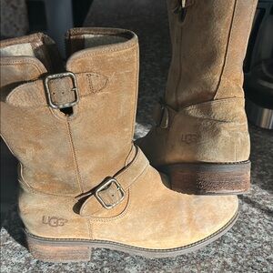 UGG Chestnut Suede Mid-Calf Boots